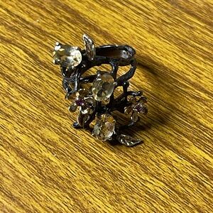 Natural Citrine and Rhodolite Ring